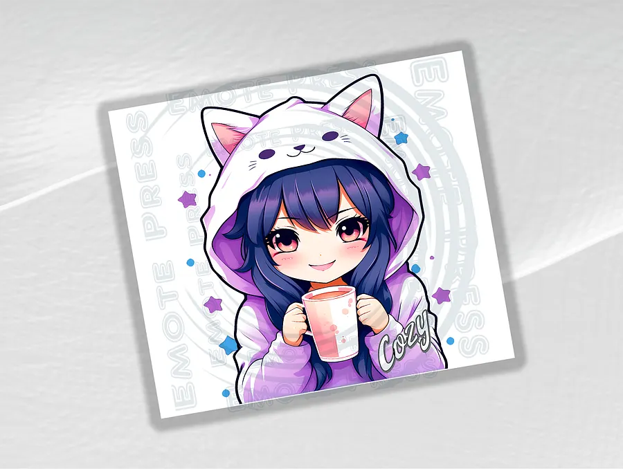 Cozy Kawaii Anime Girl 20 oz Skinny Stainless Steel Tumbler - Black product image (2)