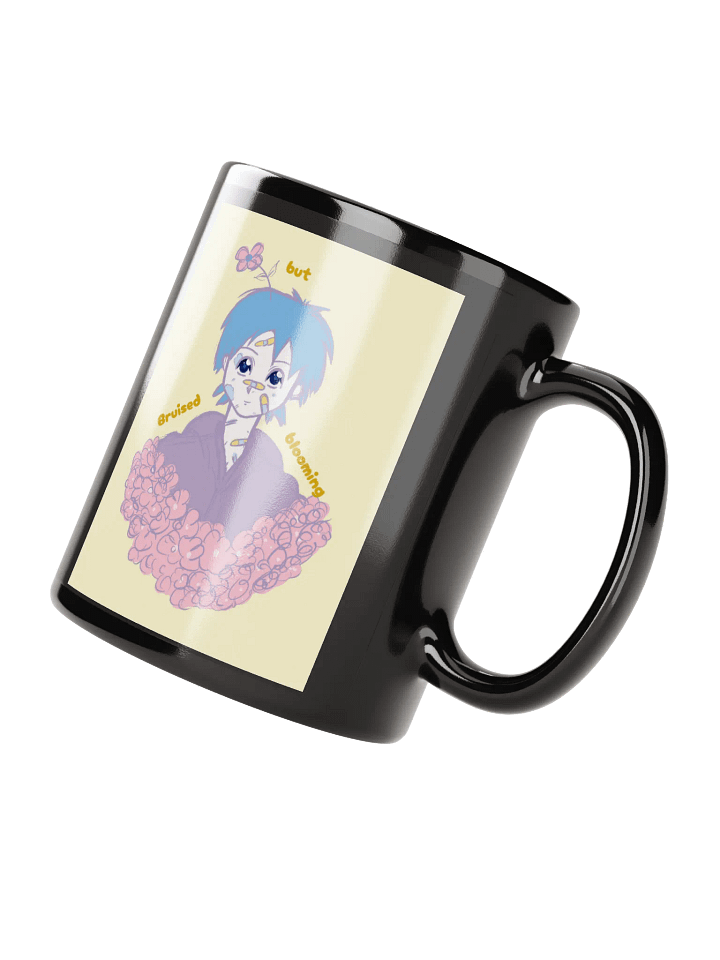 Bruised but Blooming Black Glossy Mug product image (4)