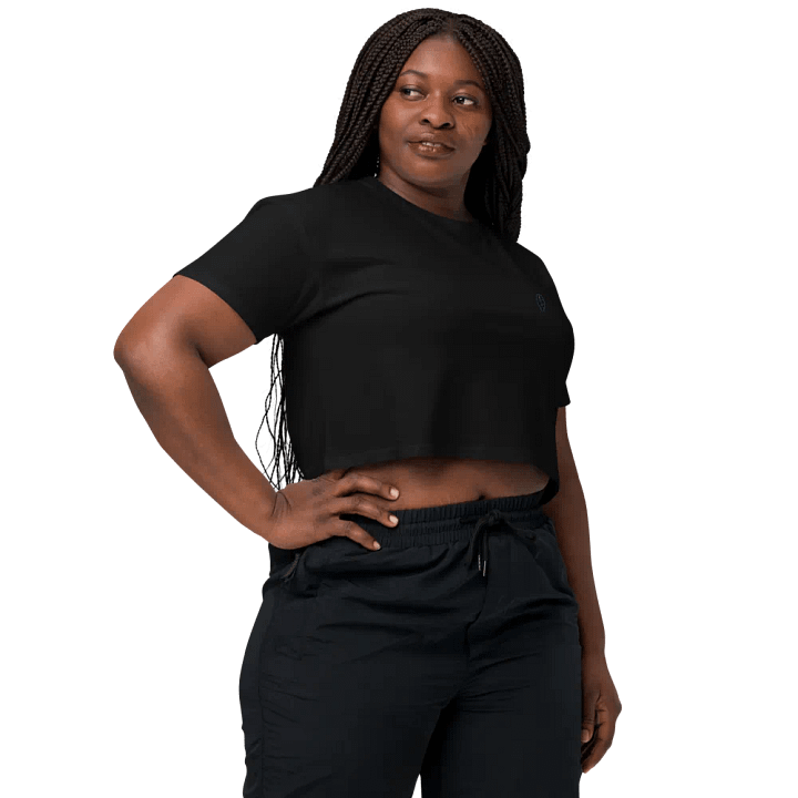 EXCLAIMING MENTALLY (L.C., kelly) embroidered cotton crop top product image (2)