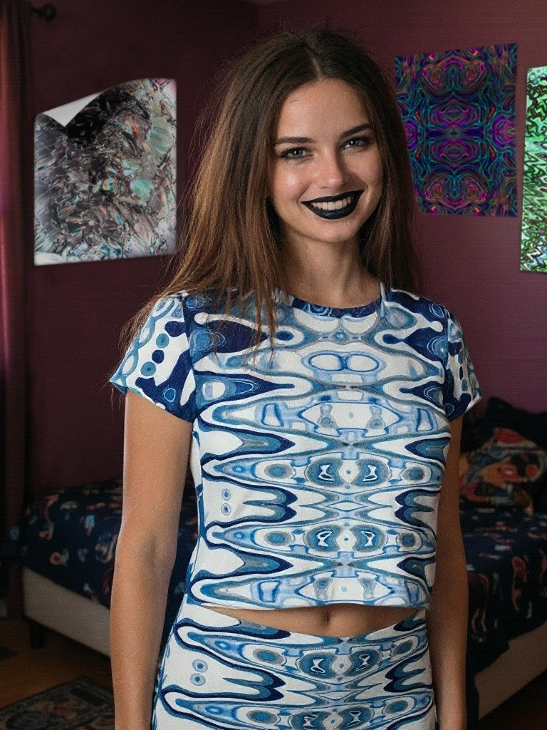 Blue Vortex Crop Tee product image (1)