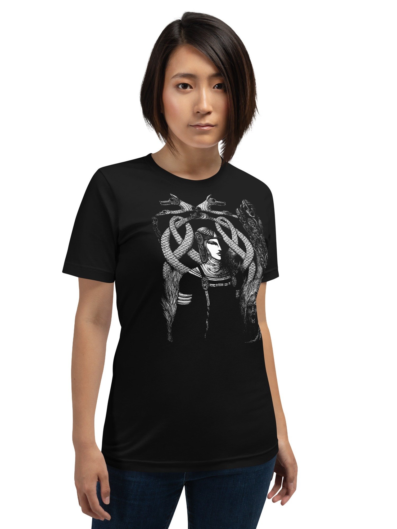 Hel in Black Regular Fit Supersoft Bella Canvas T-Shirt Norse Mythology product image (3)