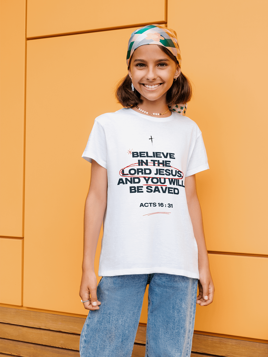 You will be saved (Acts 16:31) T-shirt product image (1)