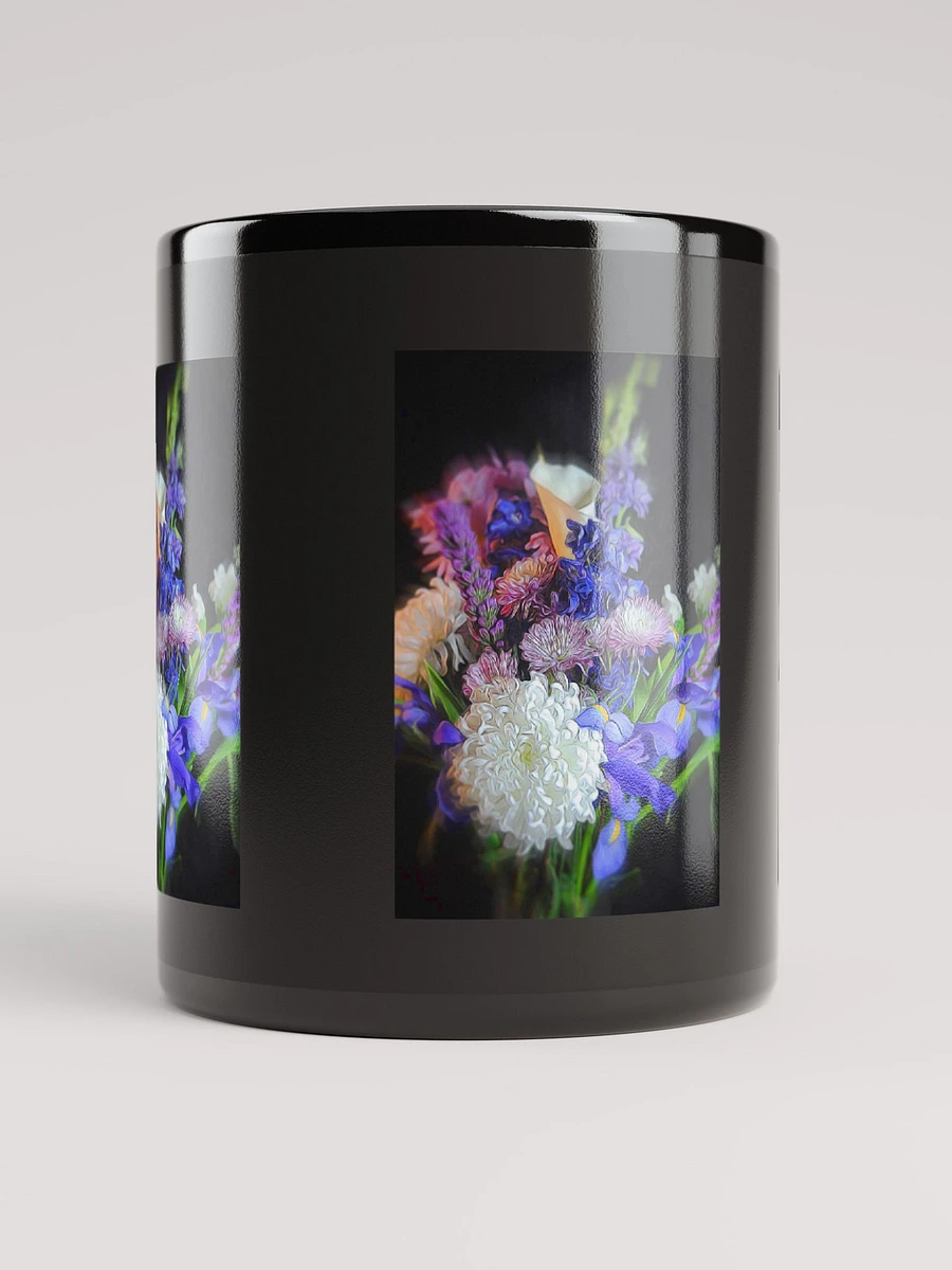 Blue White Purple Bouquet Black Coffee Mug product image (9)