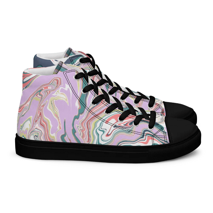 Marbled Dreams High Top Canvas Shoes product image (2)