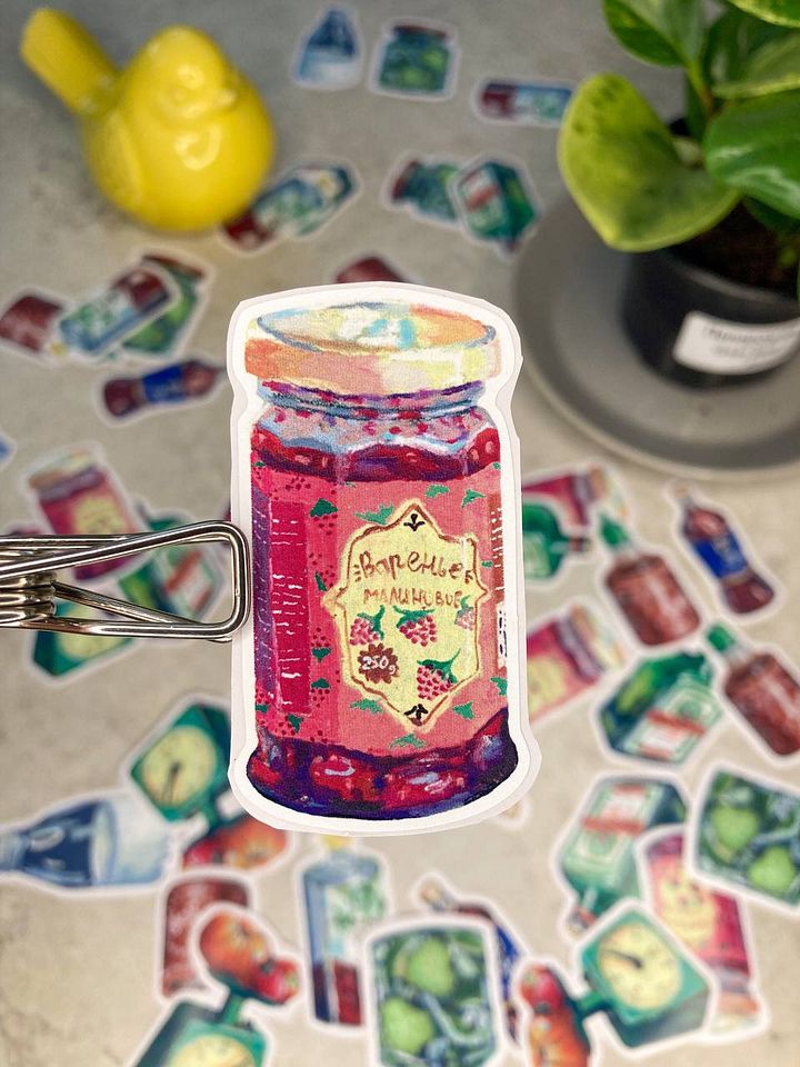 Raspberry jam vynyl sticker product image (1)