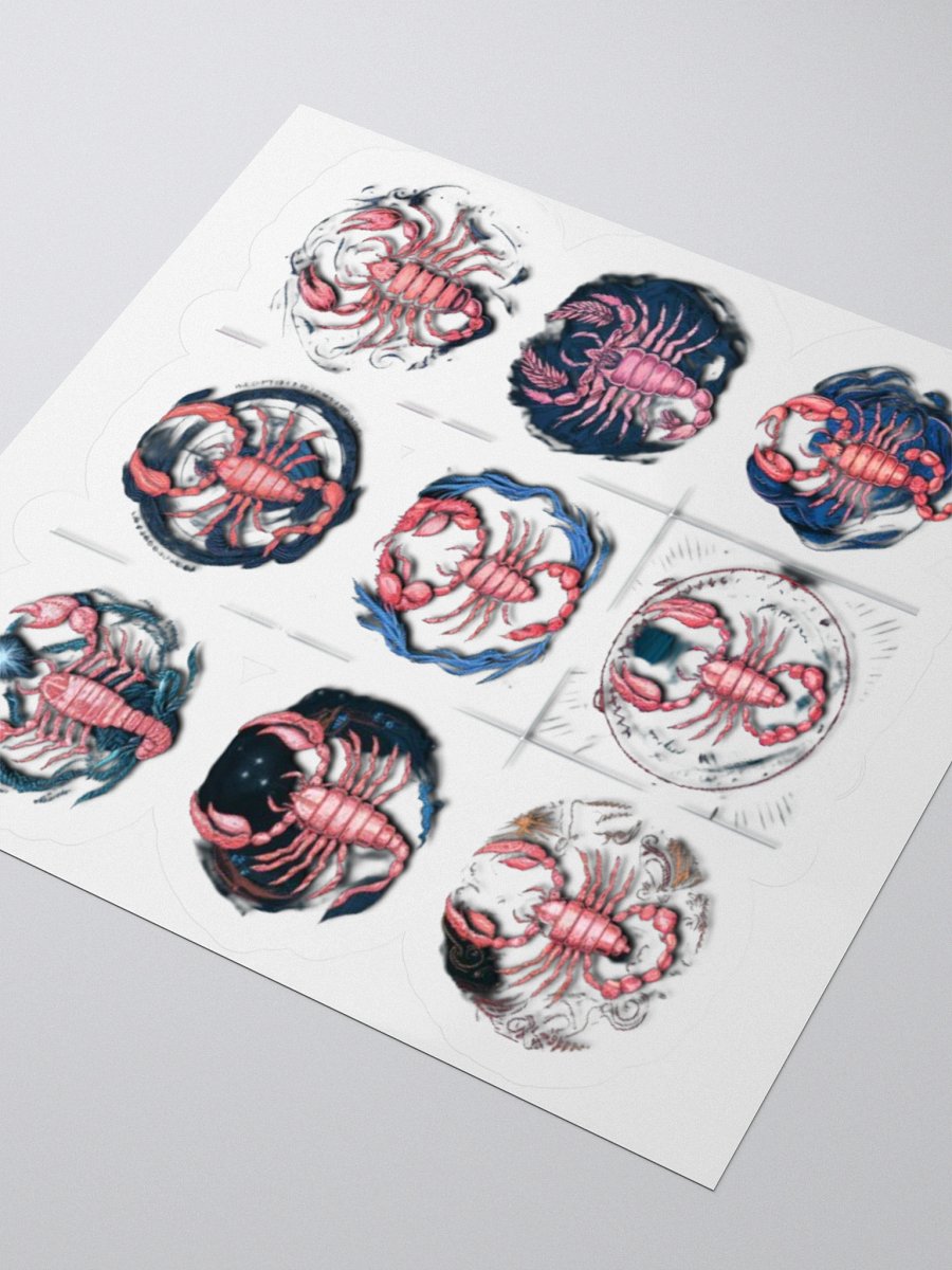 Exclusive Scorpio Zodiac Sticker: Pink Scorpion with Swirling Design - Perfect for Astrology Lovers! product image (7)