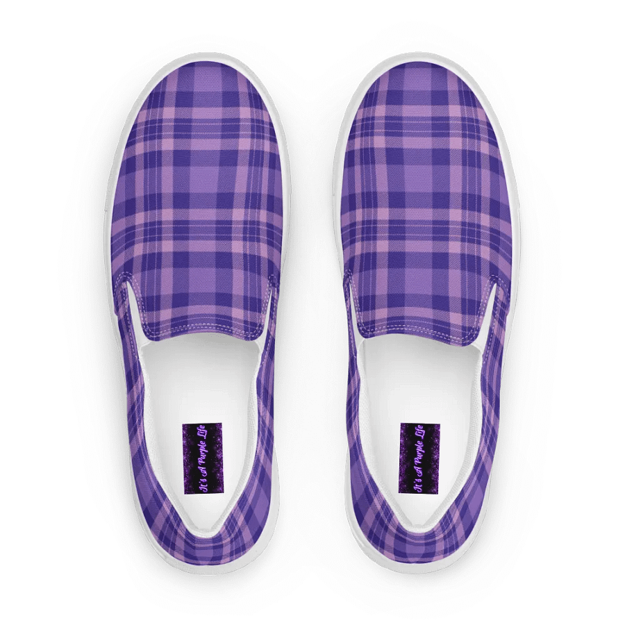 Men's Purple Tartan Slip-On Canvas Shoes product image (1)