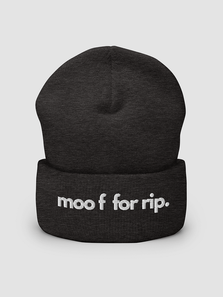 moo f for rip Cuffed Beanie, white stitching product image (2)