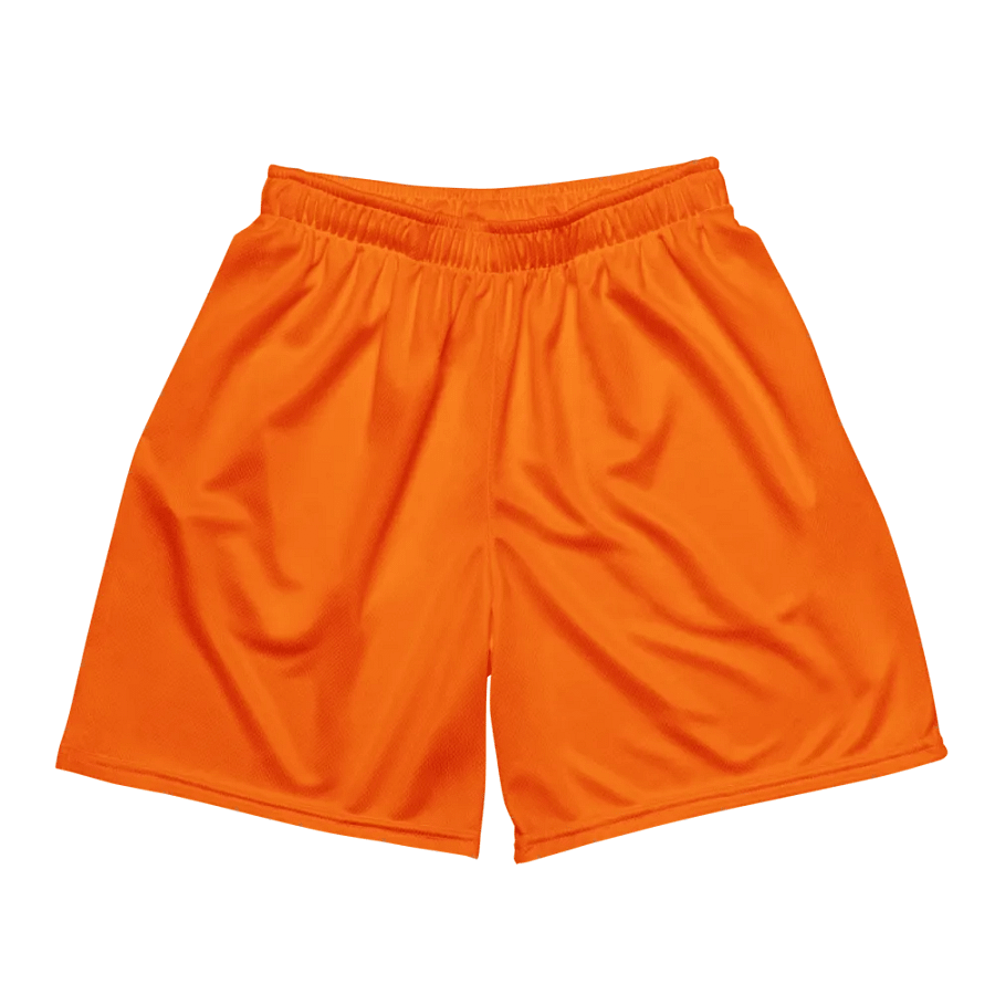 Plain Color Orange Mesh Shorts product image (3)