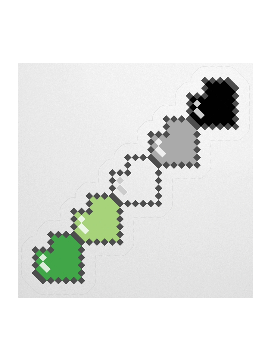 Aromantic Pixel Hearts Sticker product image (4)