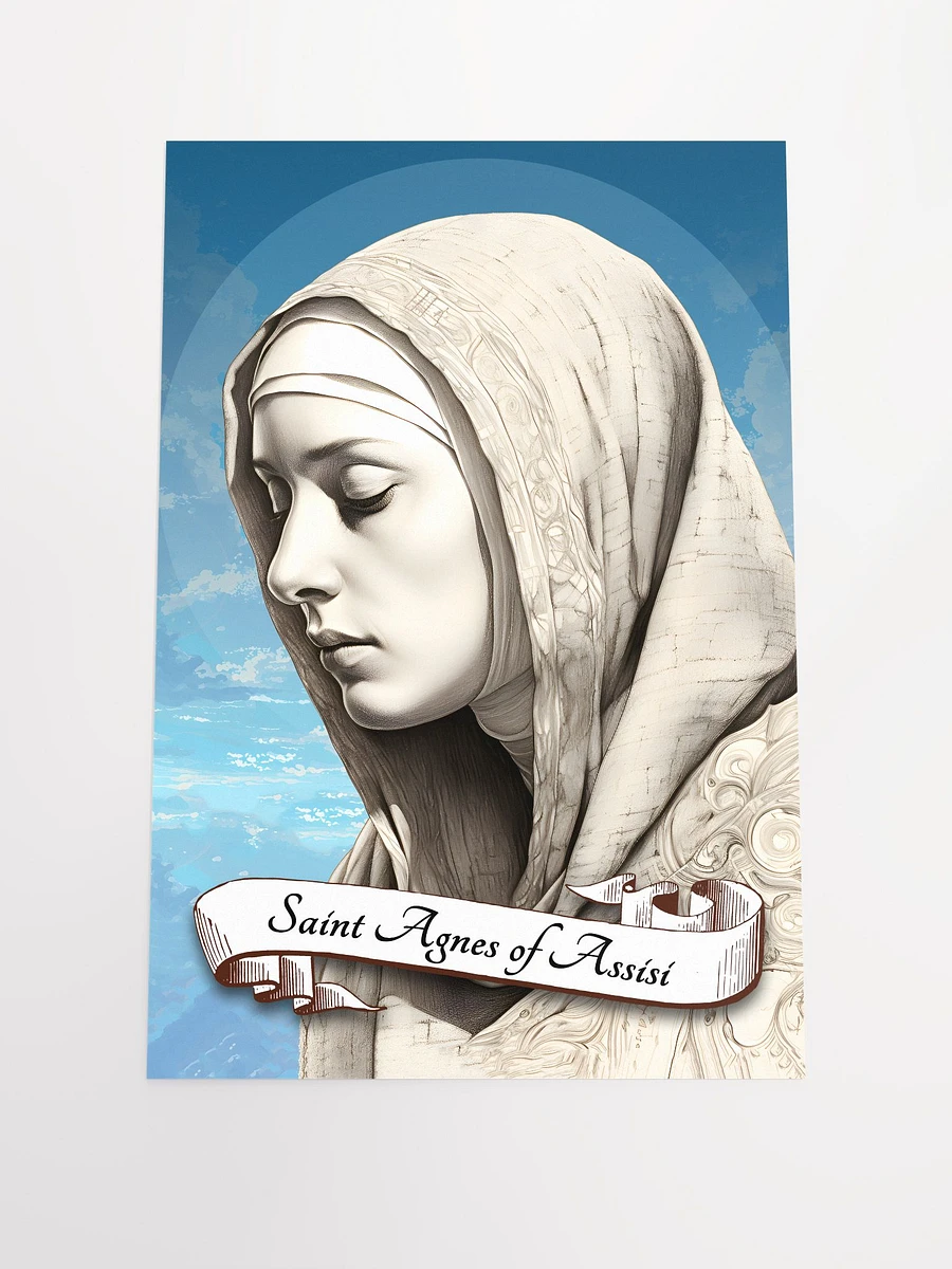 Saint Agnes of Assisi Sister of St Clare, Patron Saint of the Poor Clares, Matte Poster product image (3)