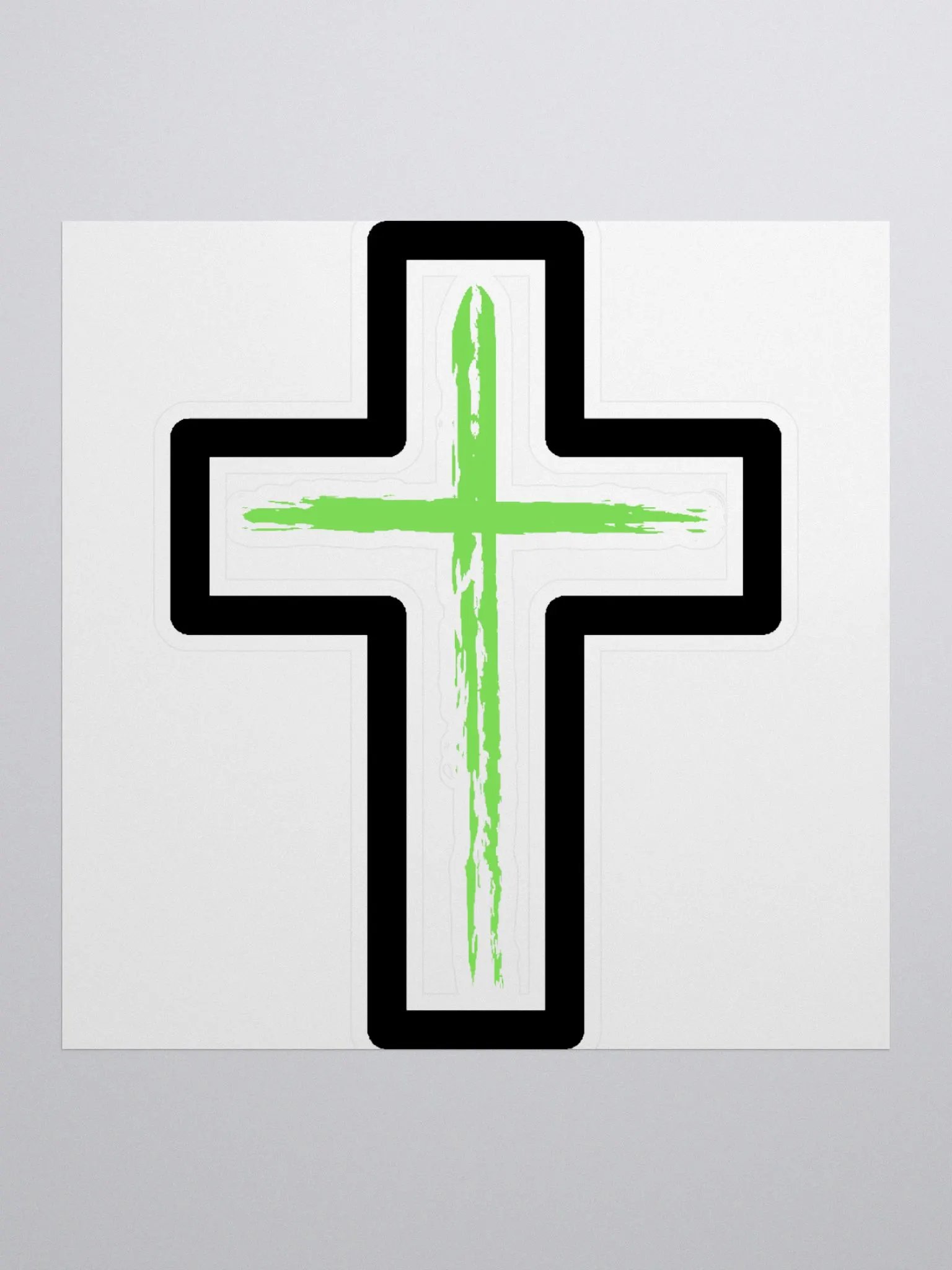 Green Cross With Boarder Sticker product image (2)