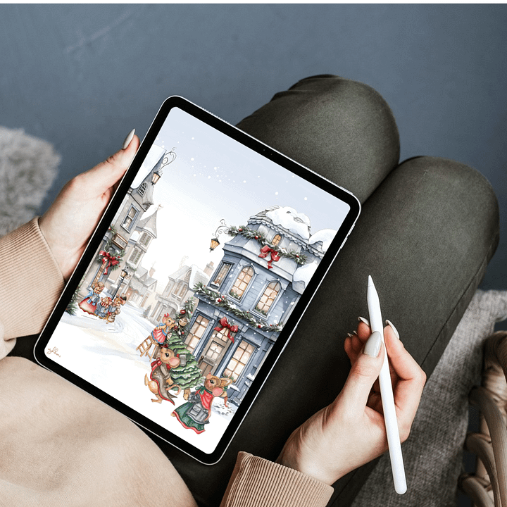 Prelude to Christmas Tablet Wallpaper | Festive Holiday Digital Background | Instant Download | 10 Resolutions product image (2)