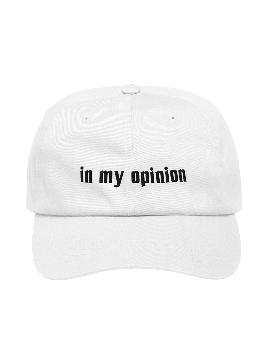 "in my opinion" black embroidery baseball hat product image (1)