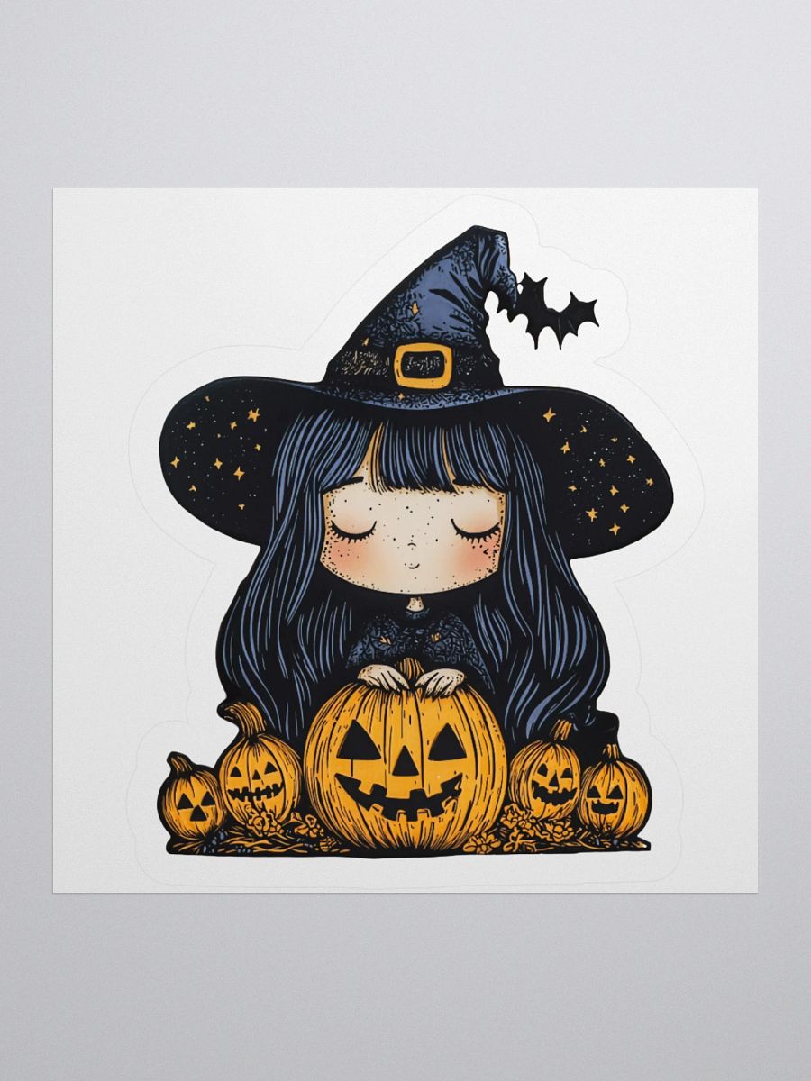 Little Miss Witch and Her Jack-O-Lanterns Sticker product image (1)