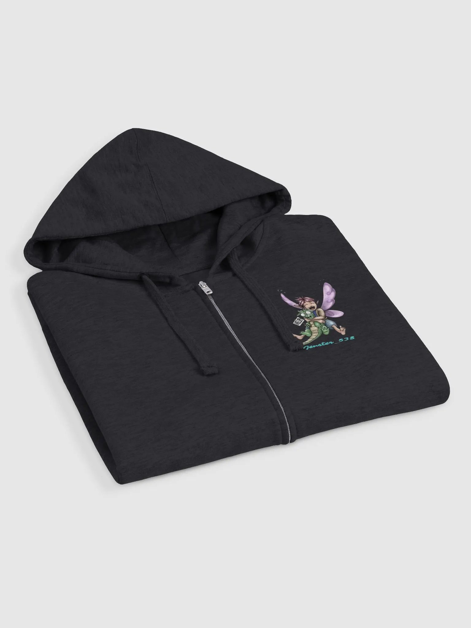 Whimsical Fairy and Dragon Zip-Up Hoodie product image (10)