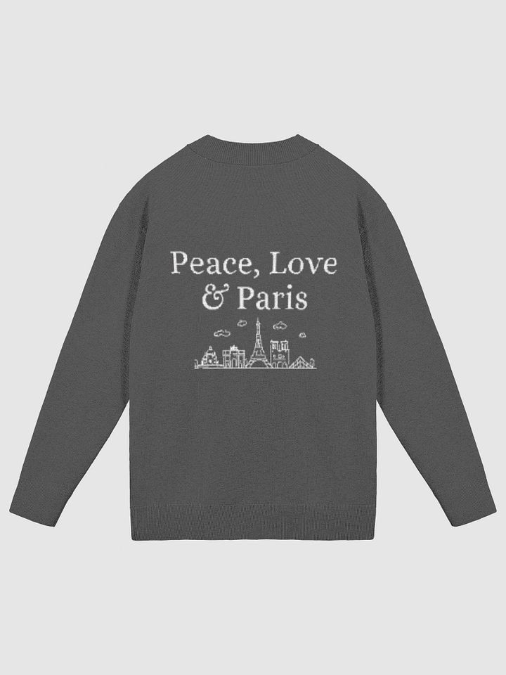 Peace, Love and Paris with Monuments Parisian Chic Knitted Cardigan | Charcoal product image (1)