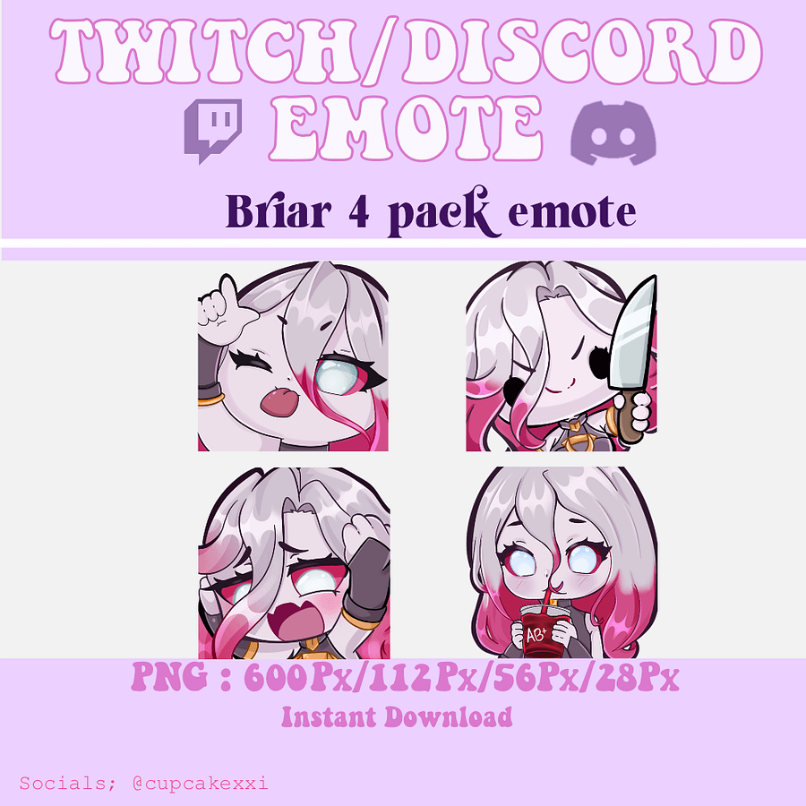 Briar 4 emotes pack | LoL emote | Twitch & Discord product image (1)