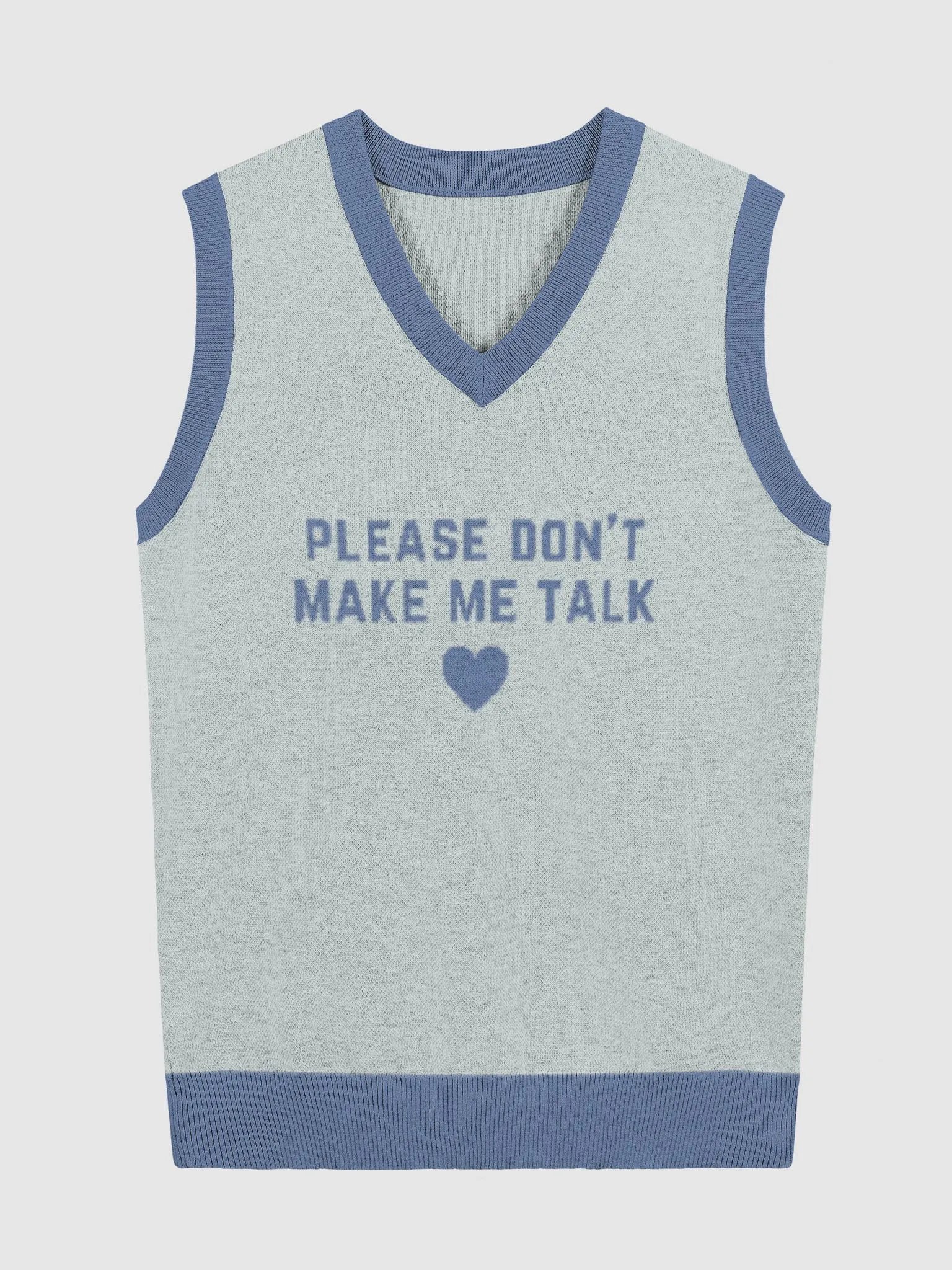 PLEASE DON'T MAKE ME TALK (duotone blue) knitwear vest product image (3)