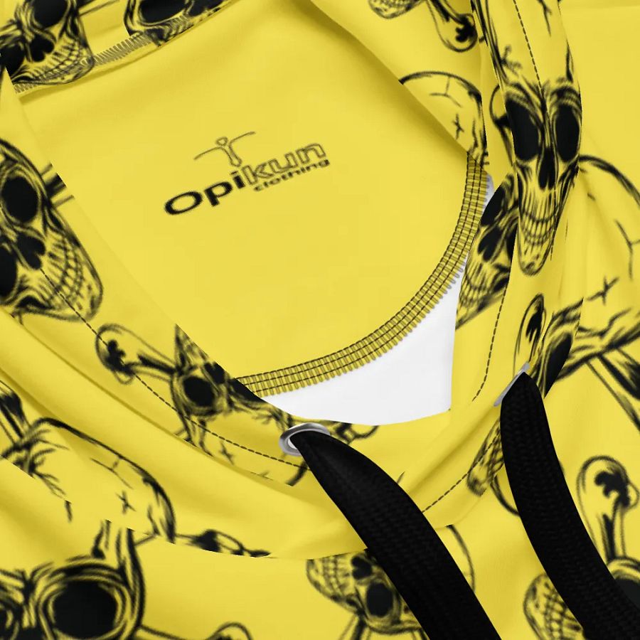 Skull & Bones - Yellow - All-Over Print Recycled Unisex Hoodie product image (12)
