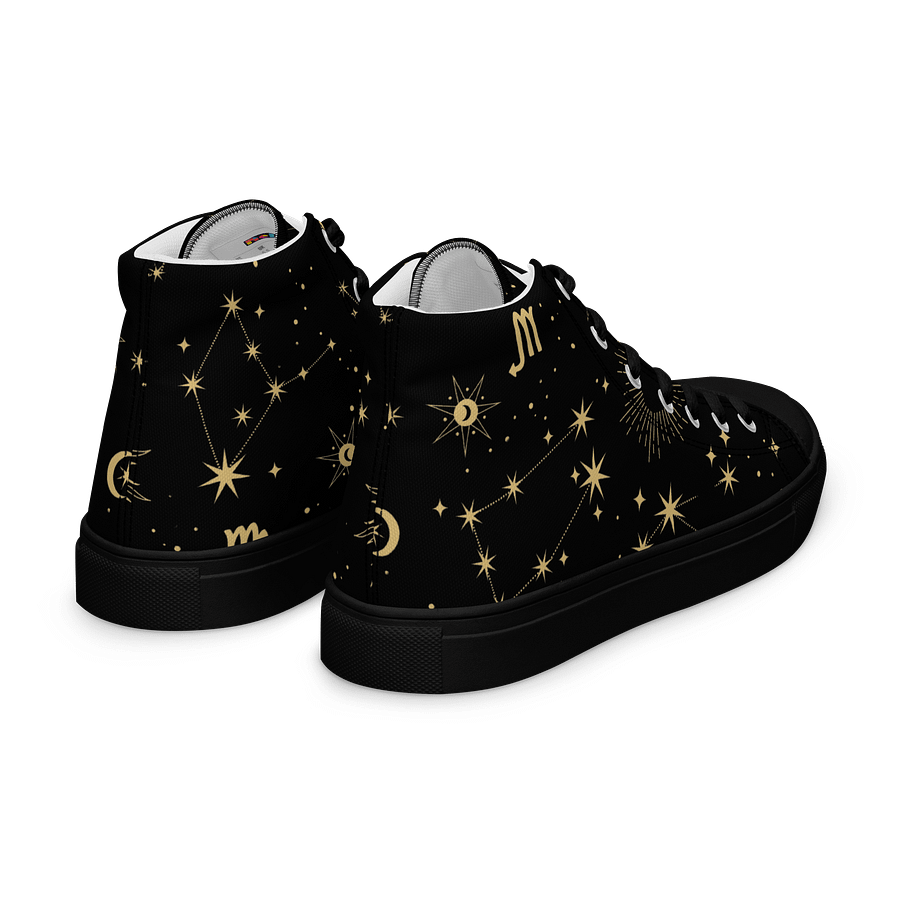 Cosmic Zodiac High Top Shoes Astrology Inspired Men’s Canvas Sneakers for Celestial & Streetwear Style product image (10)