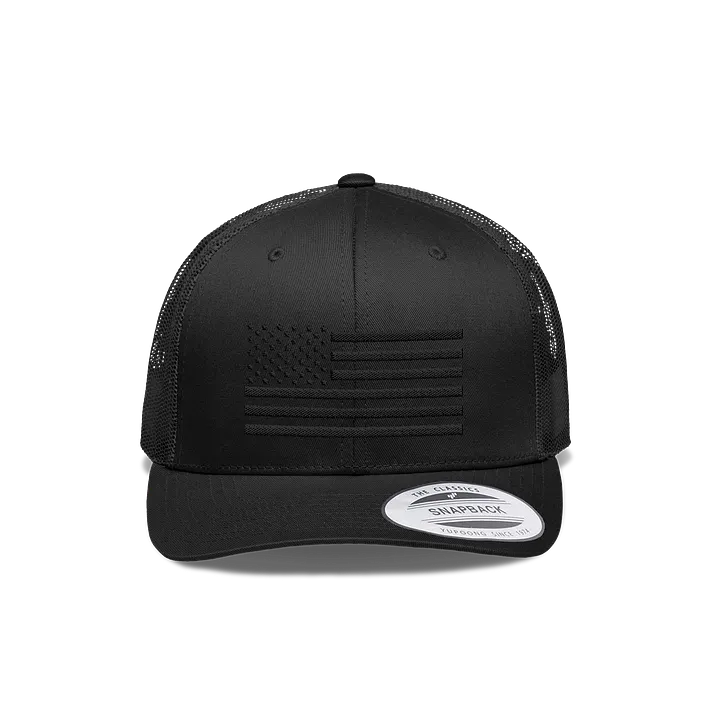 Blackout American Flag Snapback Hat product image (1)