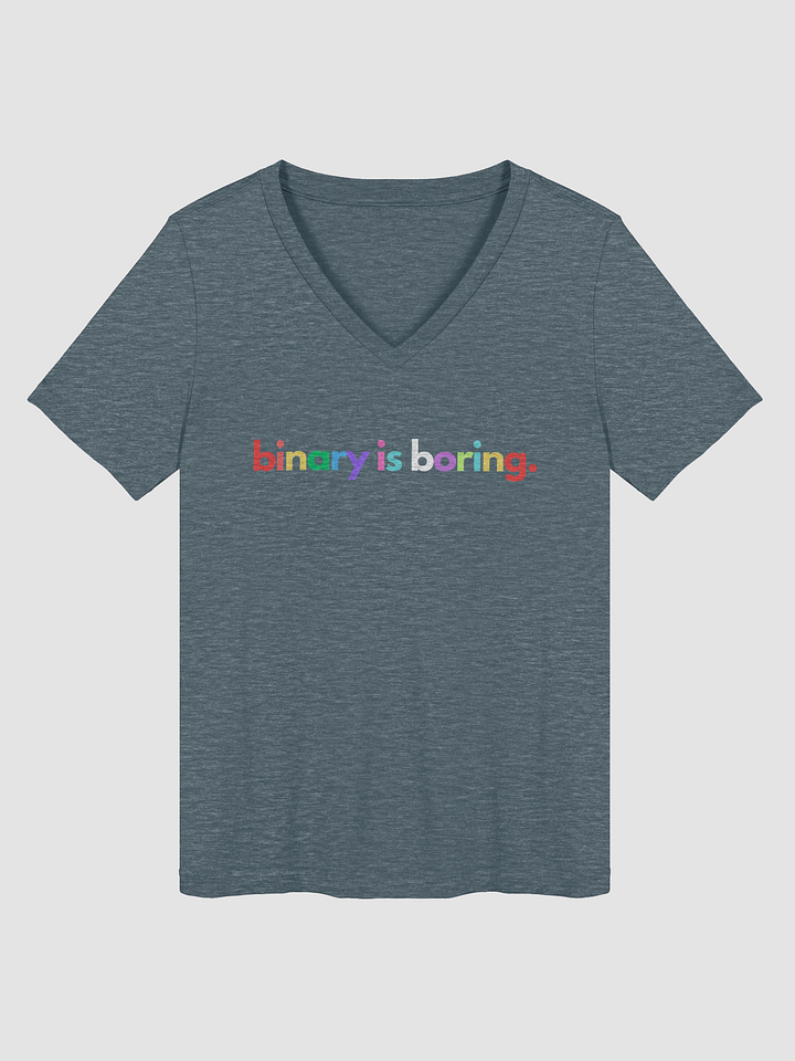 Binary Is Boring (Rainbow) V-Neck tee product image (34)