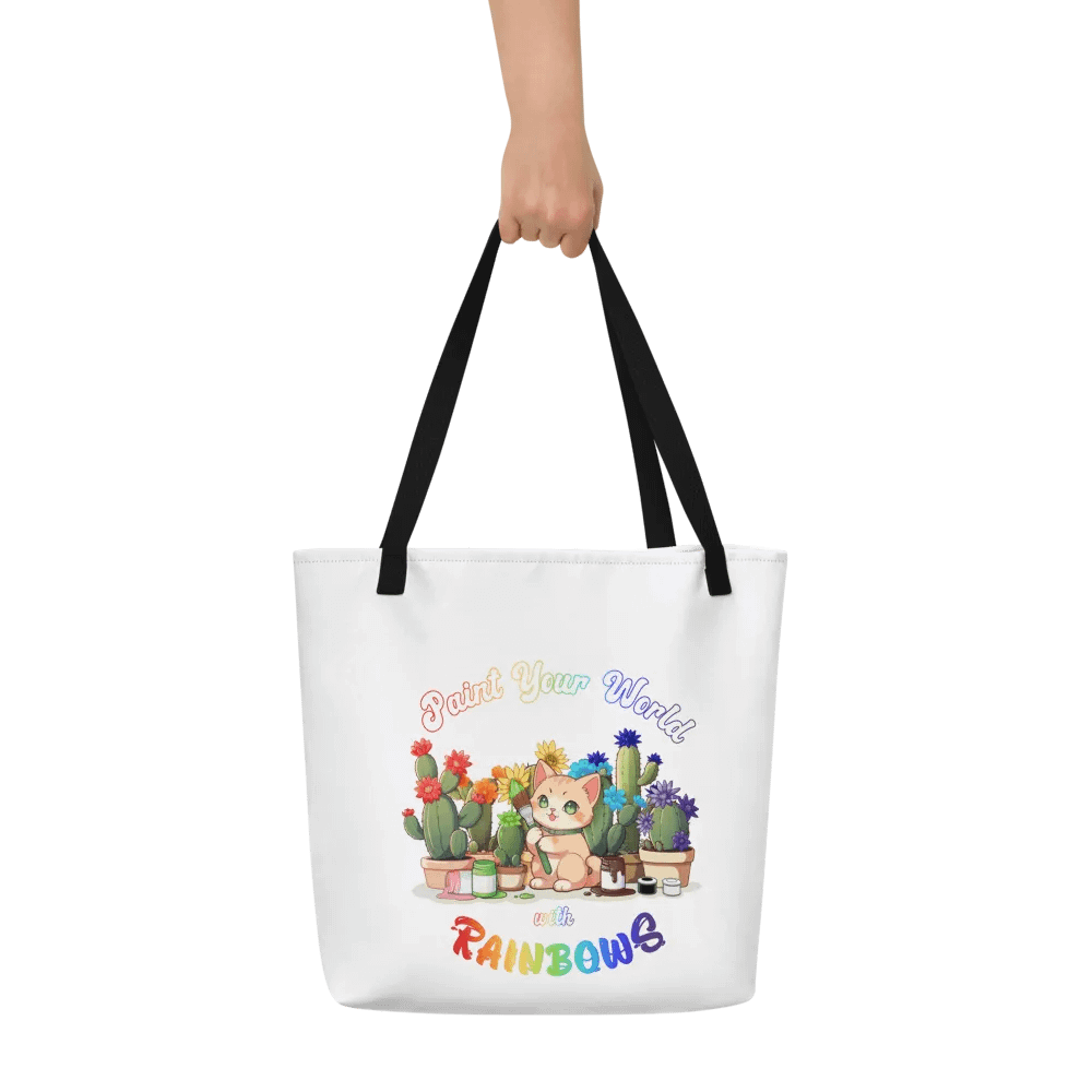 Rainbow Kitten Artist Tote Bag with Pocket product image (5)