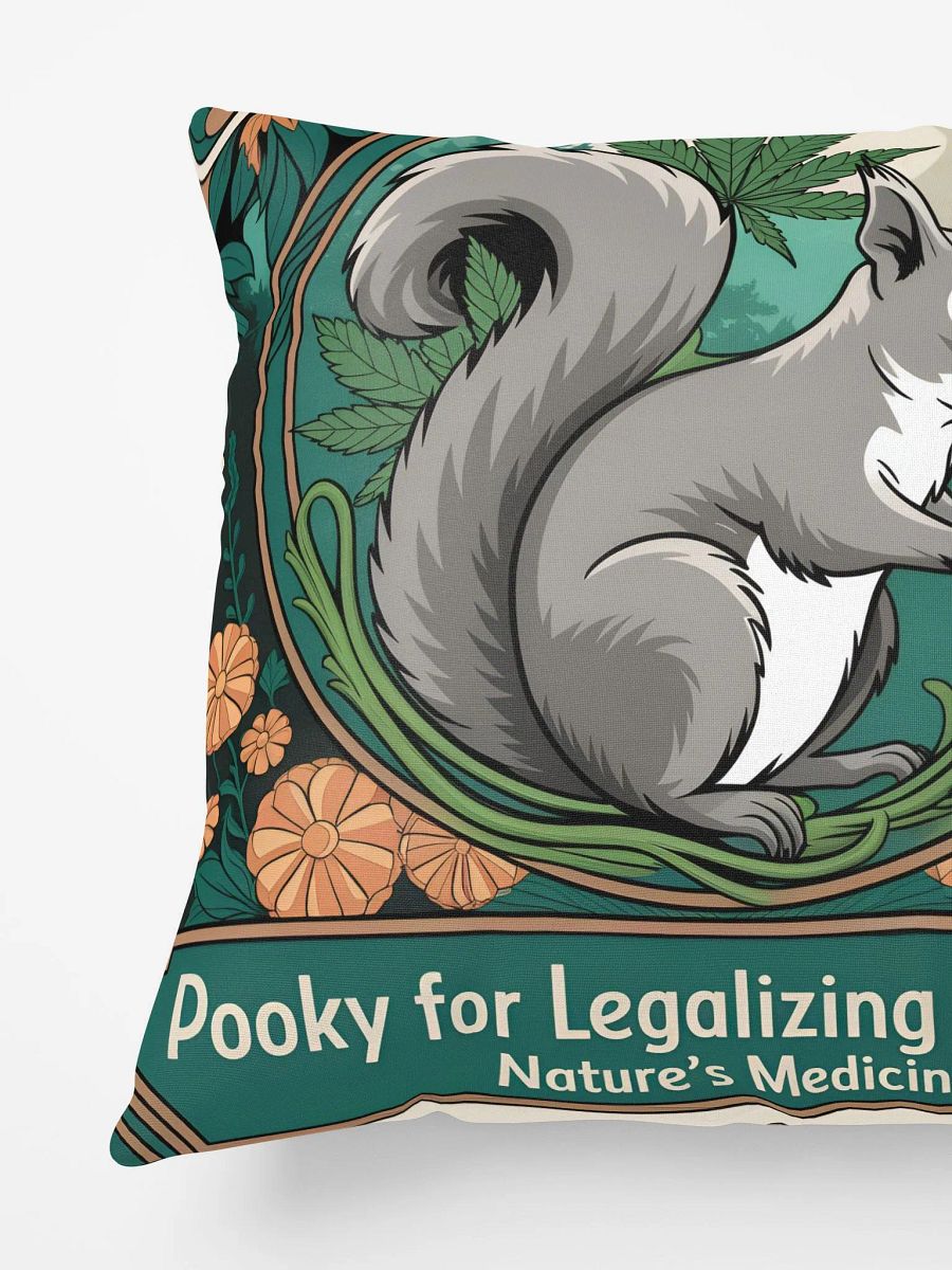 Comfy Pillow: Pooky for Legalizing Cannabis, Nature's Medicine, flowers, leaves, romantic style product image (5)
