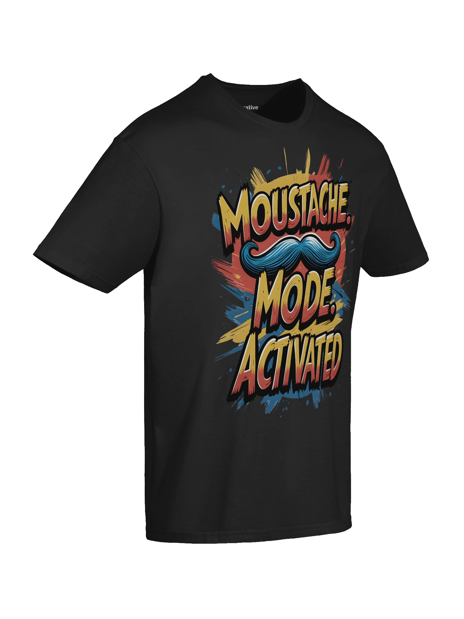 "Moustache Mode Activated" Comic Style T-Shirt - Bold Movember Apparel product image (11)