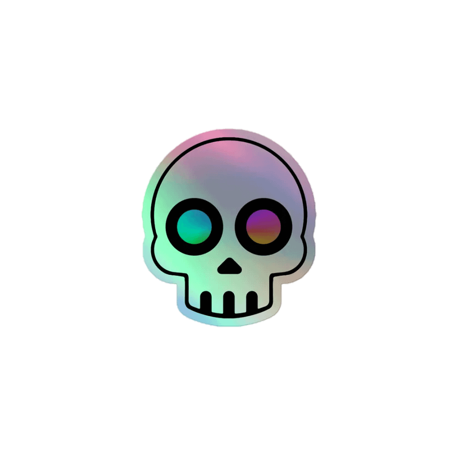 CMYK Big Skull Holographic Sticker product image (1)