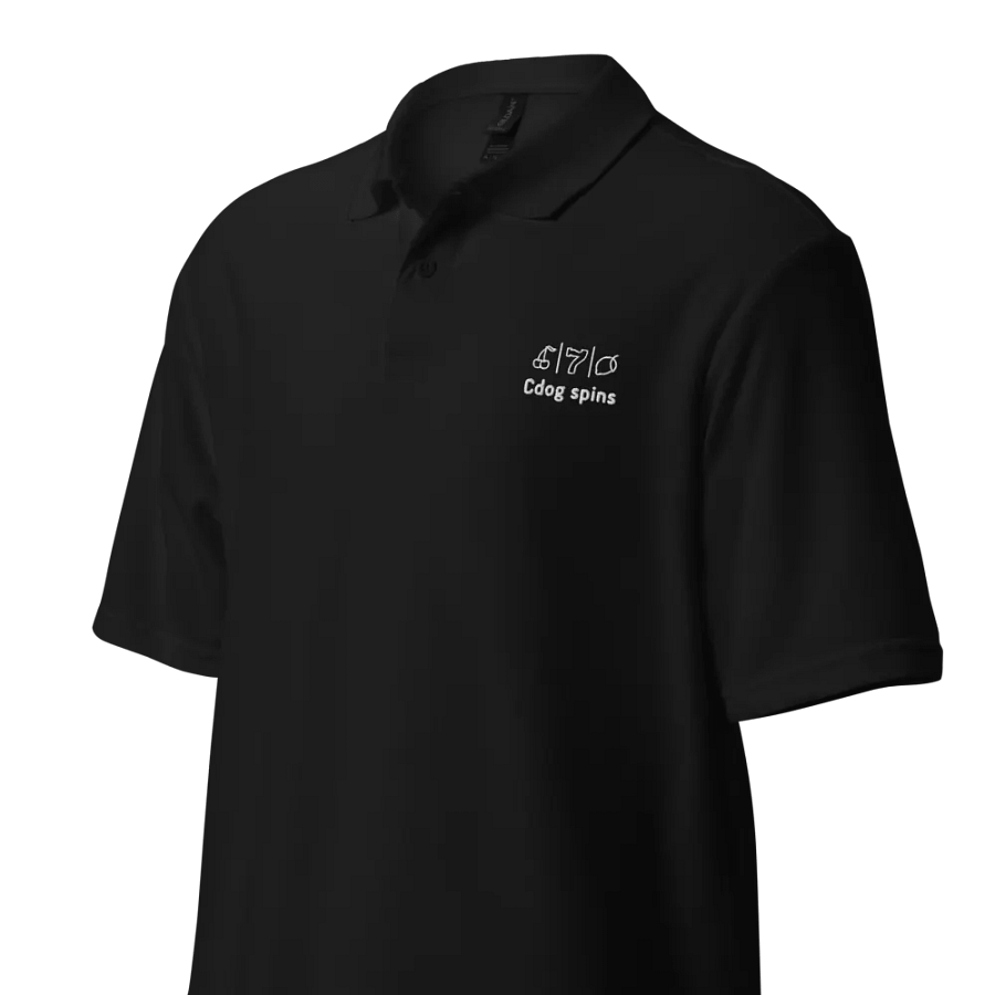 Cdog Spins Polo Unisex Black Full Logo product image (4)