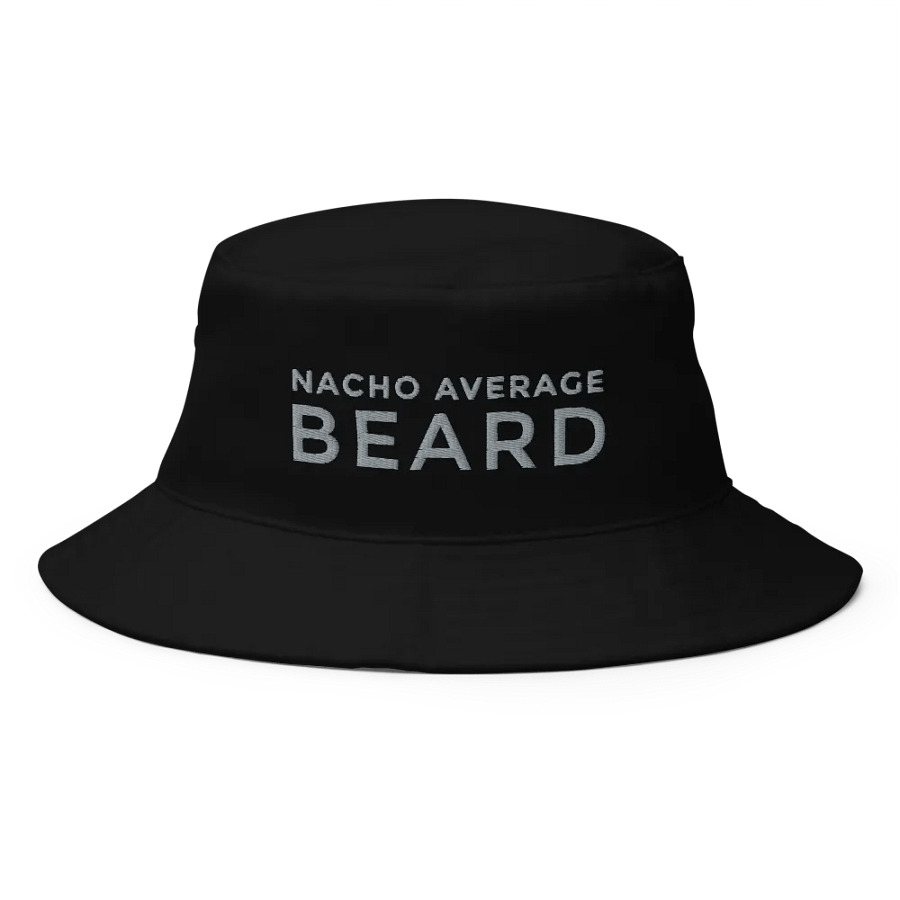 Nacho Average Beard Black Bucket Hat (Grey Embroidery) product image (1)