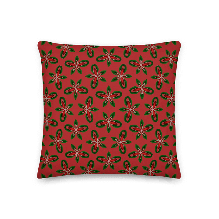 Vintage-Style Holiday Pillow – Red & Green Christmas Pattern product image (1)