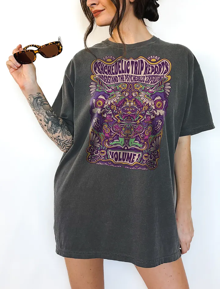 Psychedelic Trip Experience | Trippy Hippie Psychedelic Hippie Symbols | Boho-Retro Style T-Shirt Design product image (18)