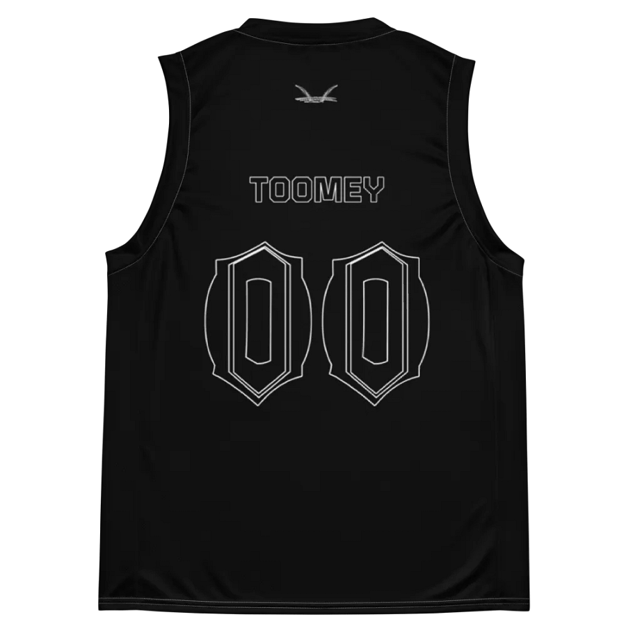Capital TOOMEY - Black - Recycled Unisex Basketball Jersey - Black White HApex Gear Black Logo product image (11)