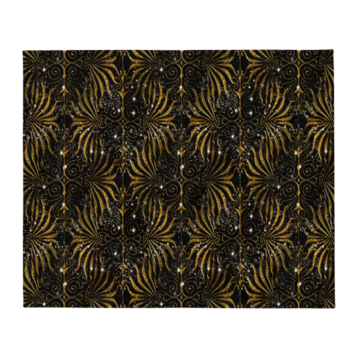 Black and Gold Victorian Sparkle Throw Blanket product image (13)
