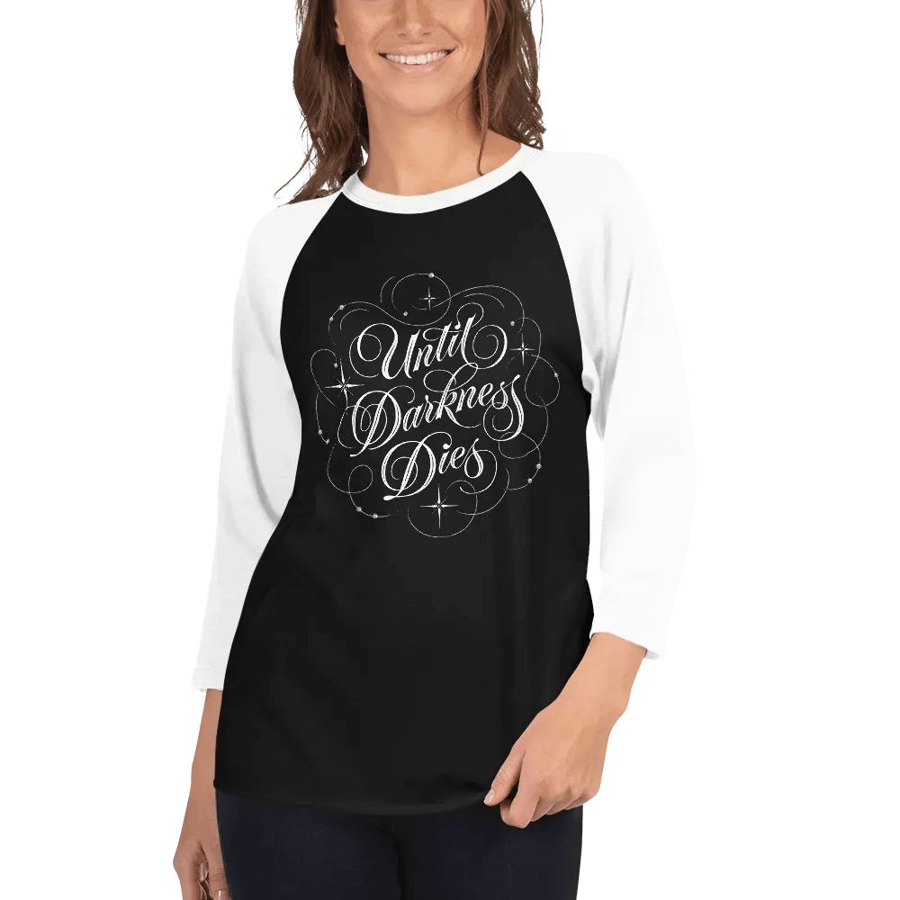 Until Darkness Dies (swirls design) Fine Jersey Raglan Tee product image (5)