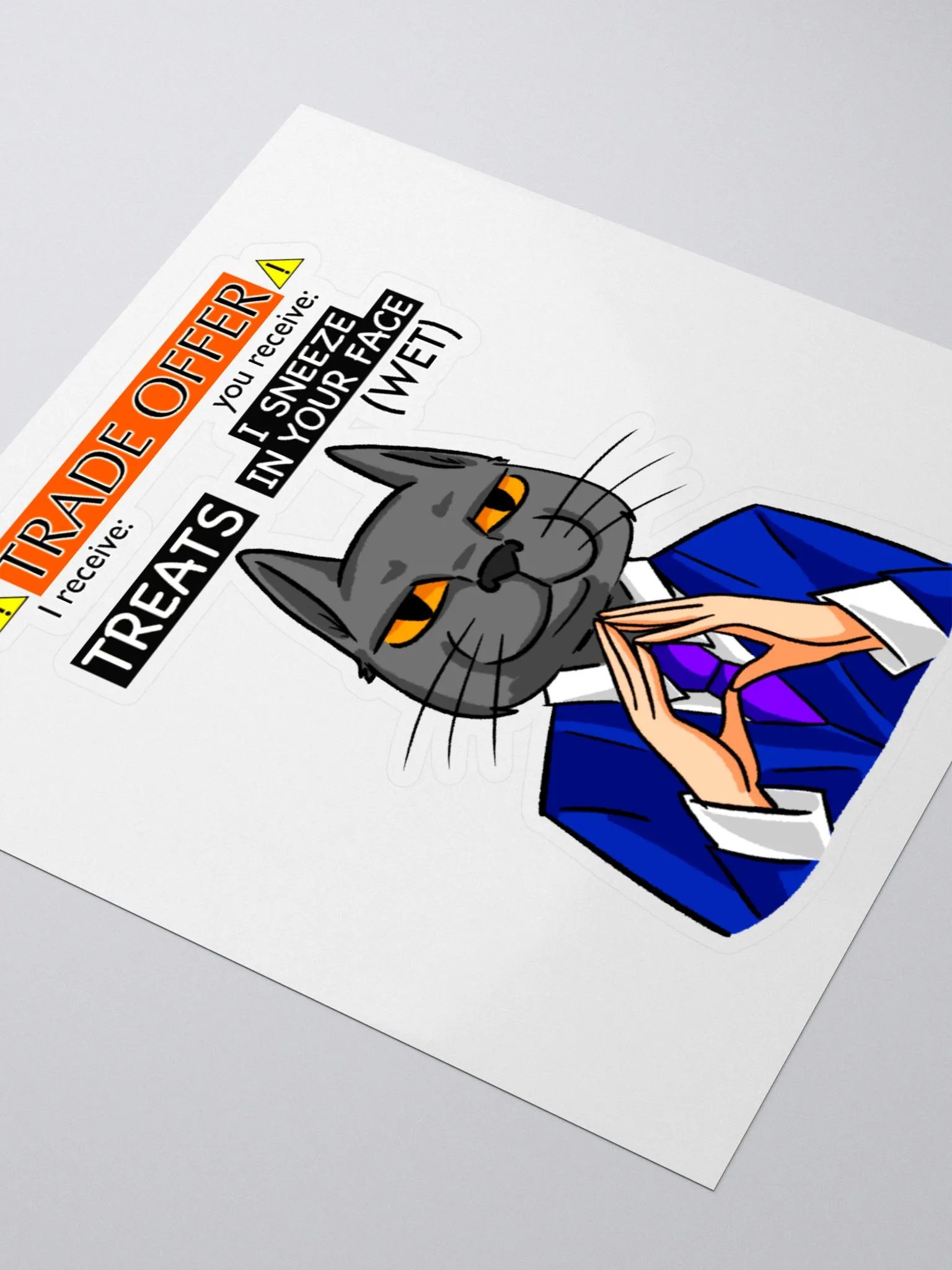 Trade Offer Human-Cat Meme Sticker product image (3)