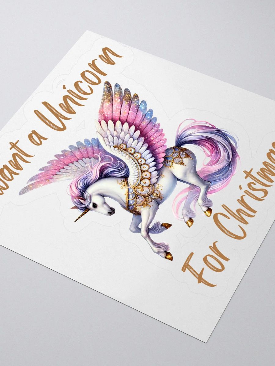 Unicorn Wonderland Christmas Kiss Cut Stickers - Gold product image (3)