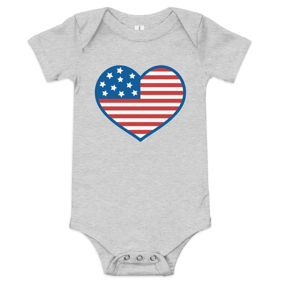 Patriotic Heart Baby Onesie (Front & Back) product image (2)
