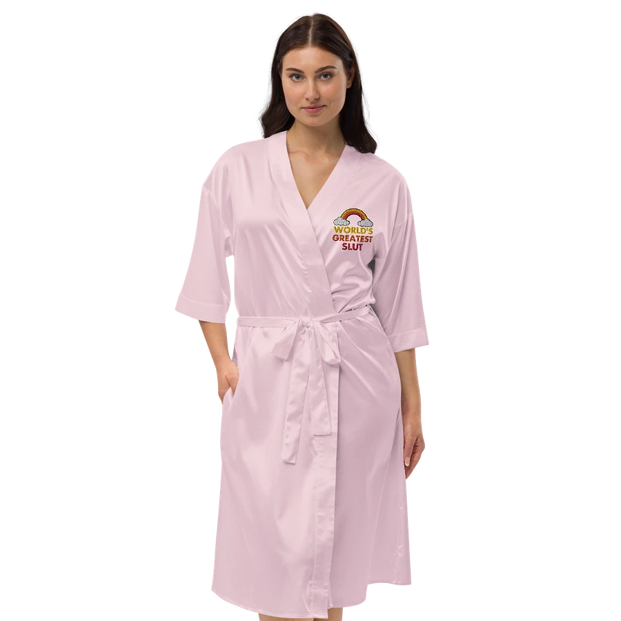 World's Greatest Slut embroidered satin robe product image (12)