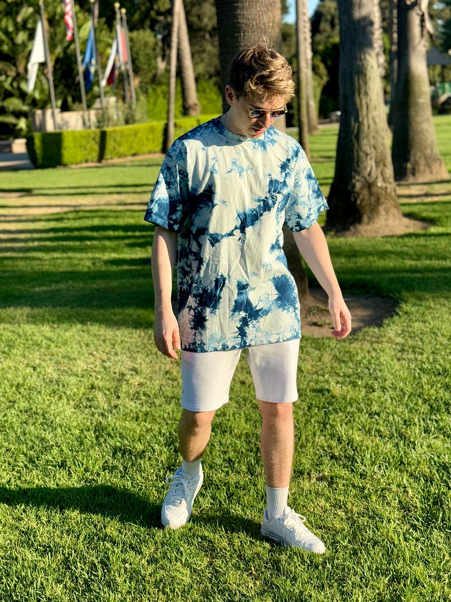 Nice. Embroidered Tie Dye Tee (Navy/White) product image (9)