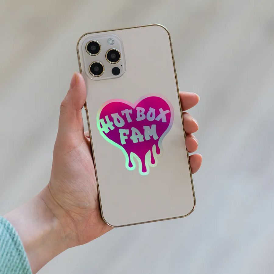 HOT BOX FAM TRANSPARENT HOT PINK LOGO STICKER product image (8)
