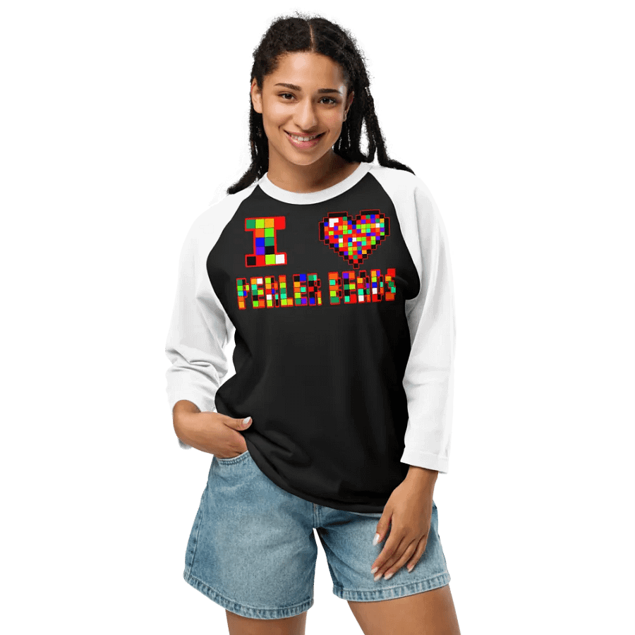 I Heart Perler Beads 2 Baseball Tee product image (7)