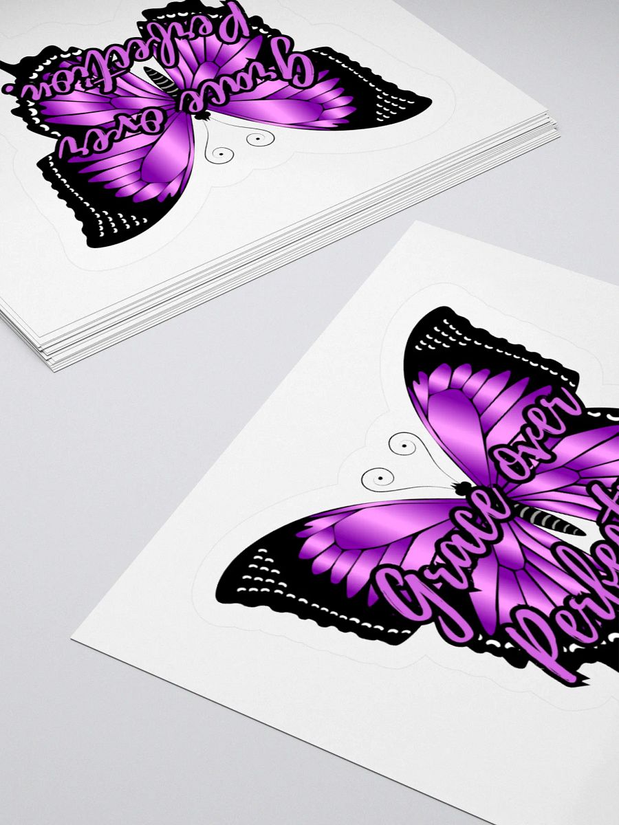 Grace over Perfection – Purple Butterfly Inspirational Quote Sticker product image (11)