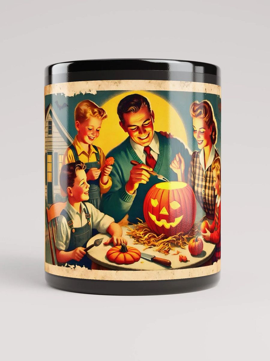 Vintage 1940s Halloween Family Pumpkin Carving Mug product image (1)