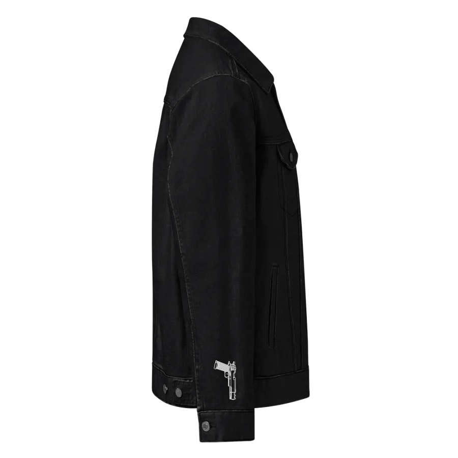 AVOID Black Denim Jacket with Pistol Detail product image (3)