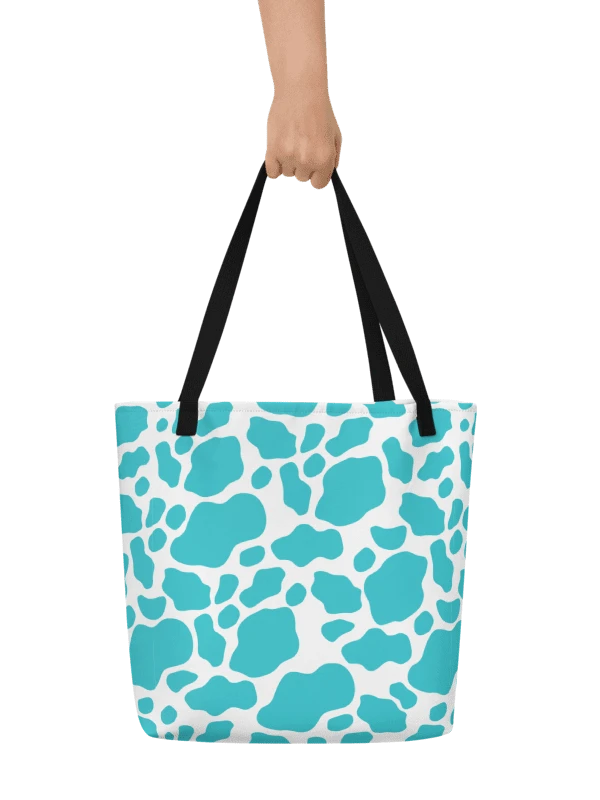 Cow Print Tote bag with Pocket - Blue product image (1)