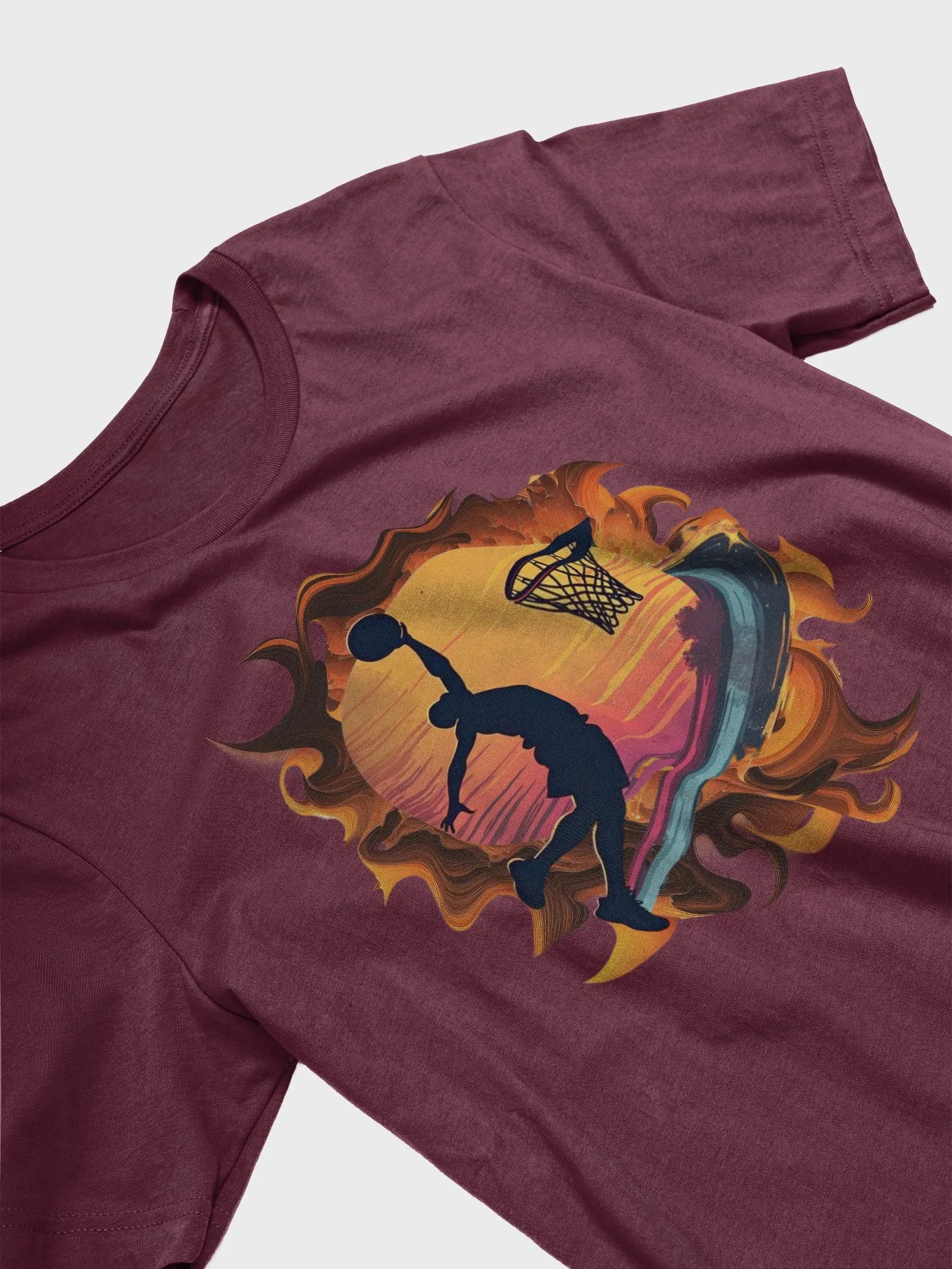 Space Shooter Basketball Slam Dunk Silhouette T-Shirt product image (2)